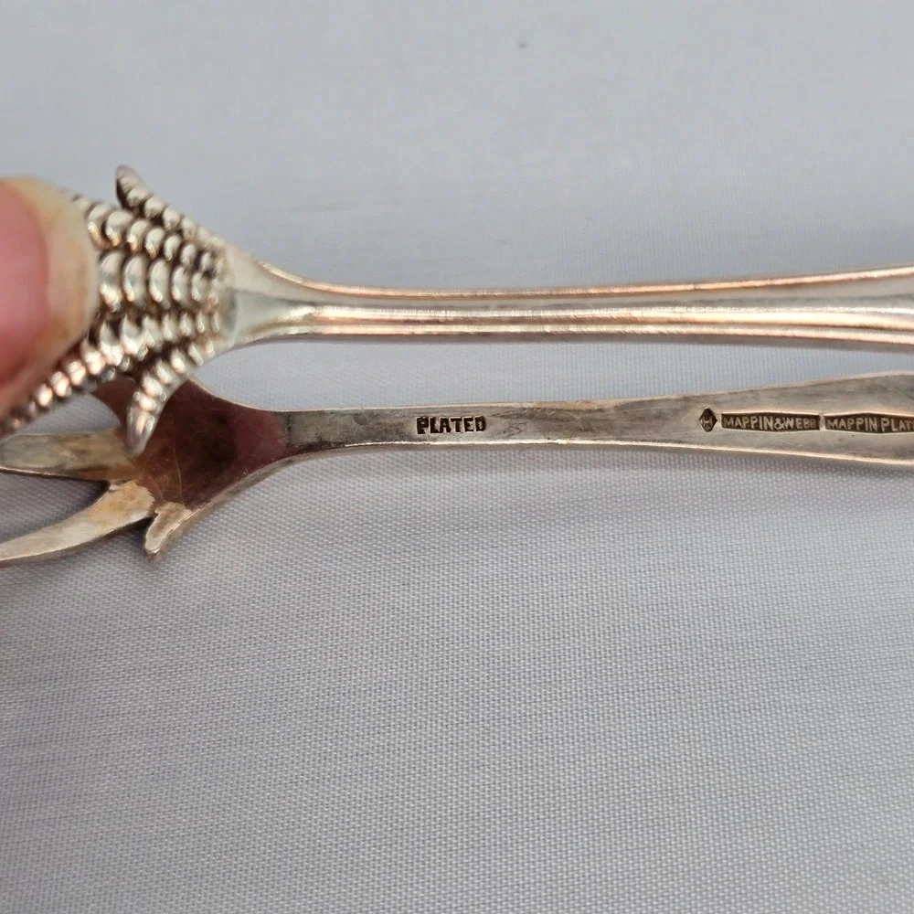 Mappin & Webb Silver Plated Sugar Tongs Vintage Bird Claw Talon Tea Service